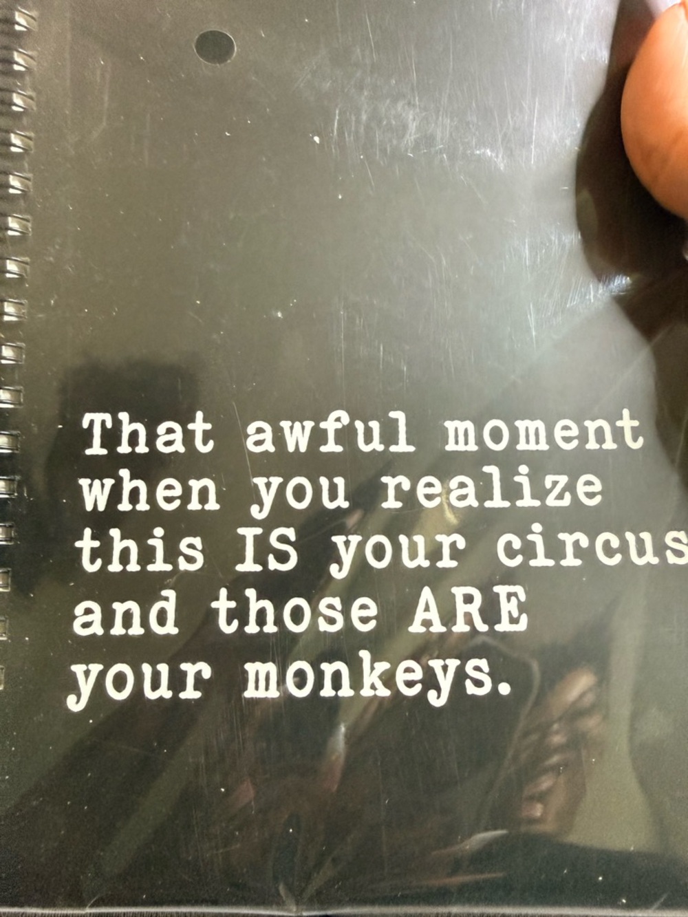 Black Spiral Notebook with White Quote 4 styles - Picture 2 of 4
